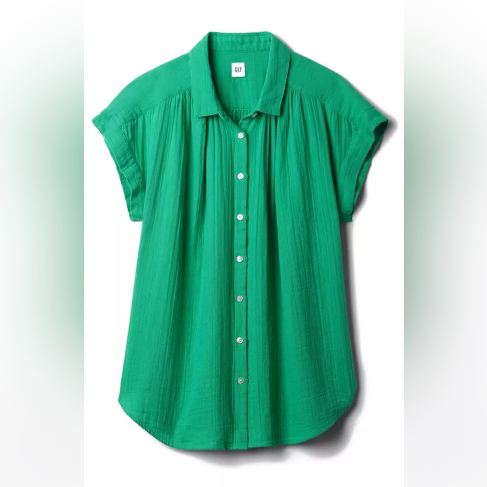 NWT Gap Women’s Crinkle Gauze Short-Sleeved Shirt